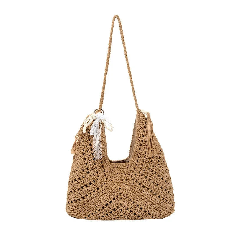 Cotton Crochet Tote Bag – Women's Woven Beach & Travel Bag