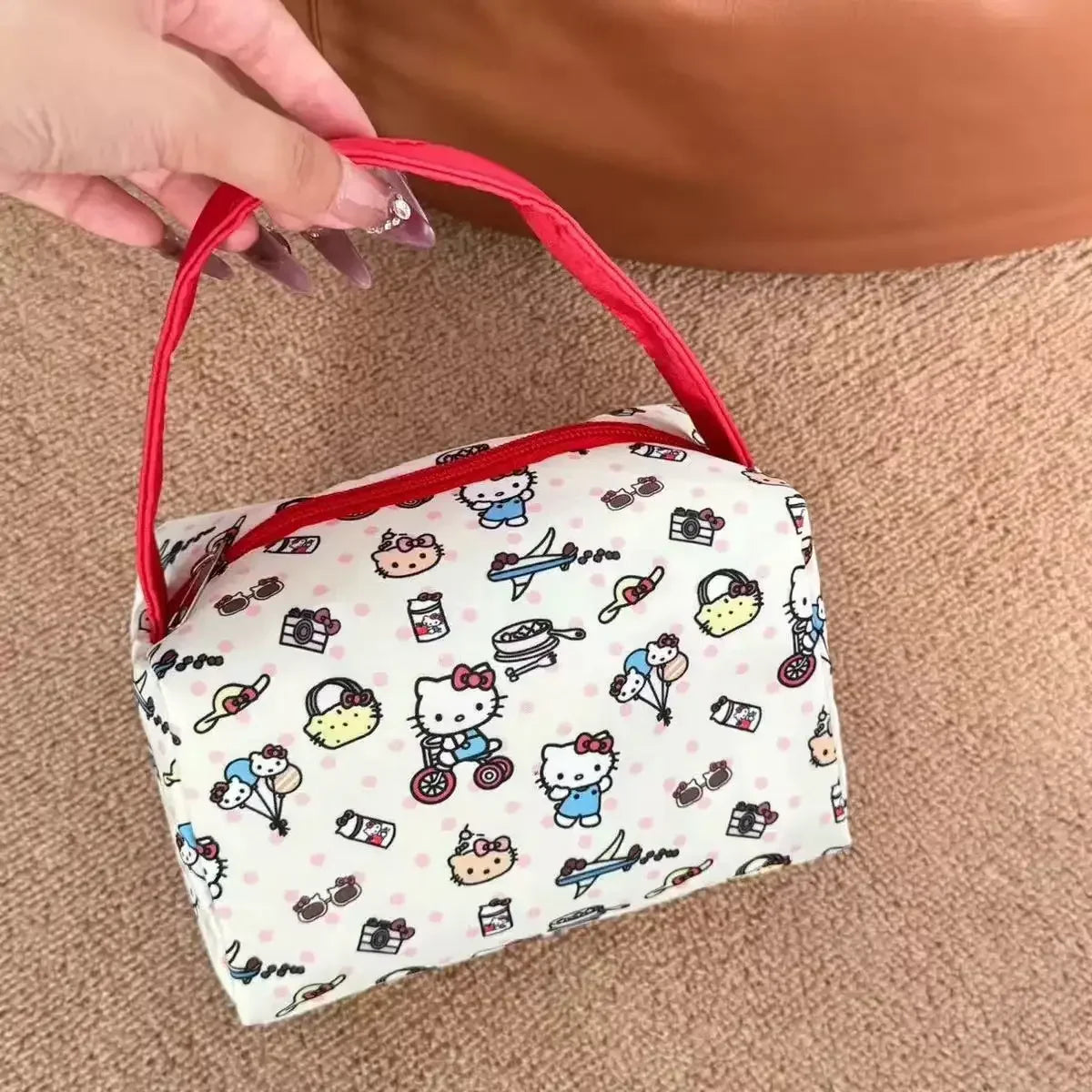 Sanrio Hello Kitty Makeup Bag | Kawaii Travel Toiletry Organizer