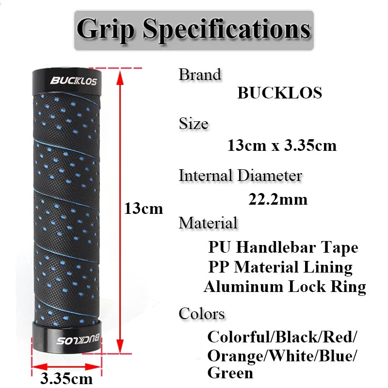 BUCKLOS MTB Bike Handlebar Grips – Aluminum Double Lock-On