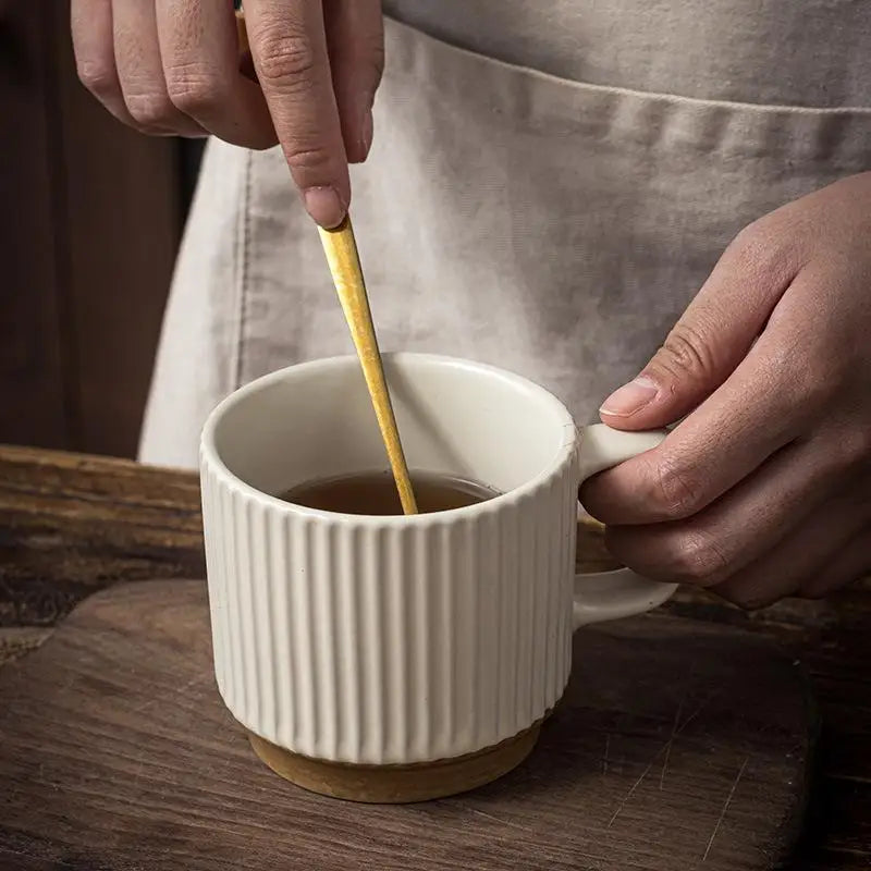 Thickened Ceramic Mug with Handle – Modern White Coffee Cup