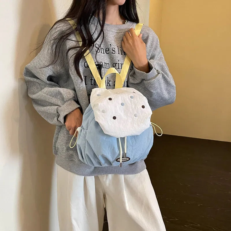 Korean Cartoon Drawstring Backpack – Lightweight Women's Travel Bag