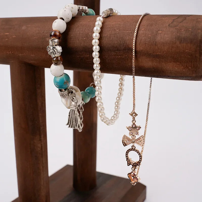 3-Tier Solid Wood Bracelet Stand & Jewelry Display Rack