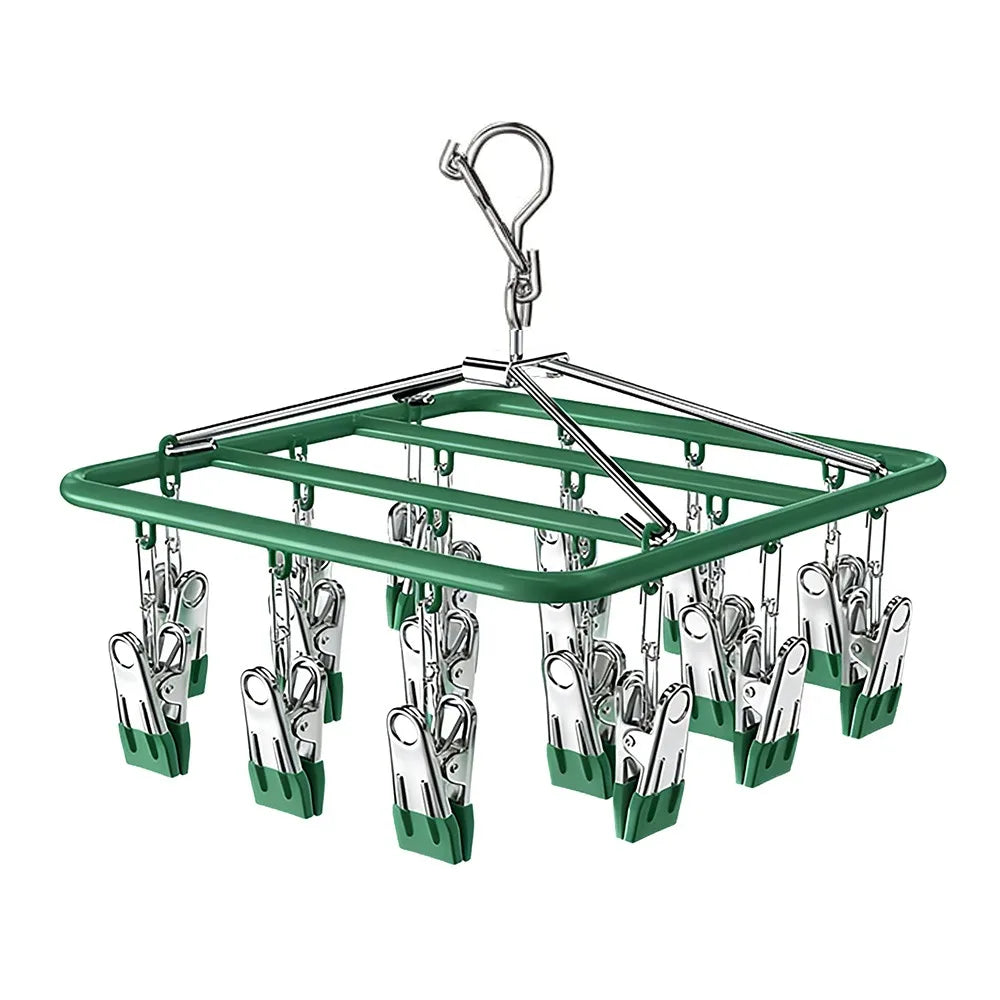 Stainless Steel Clothes Drying Rack 18/24 Non-Slip Clips