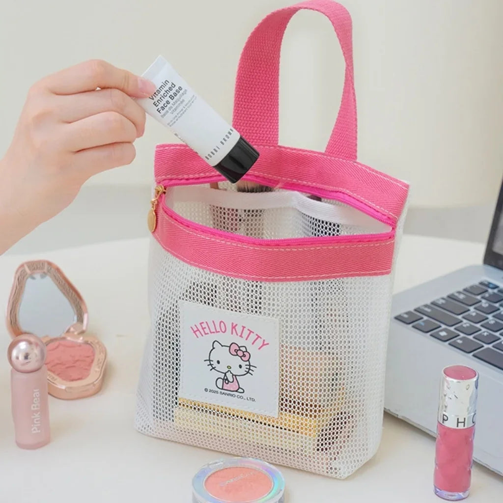 Hello Kitty Sanrio Mesh Tote Bag – Zipper Handbag Women & Kids