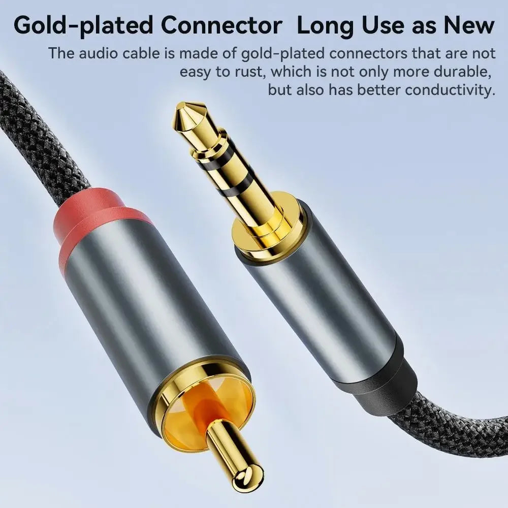 3.5mm to Dual RCA Male Splitter Audio Cable – TV, PC & Theater