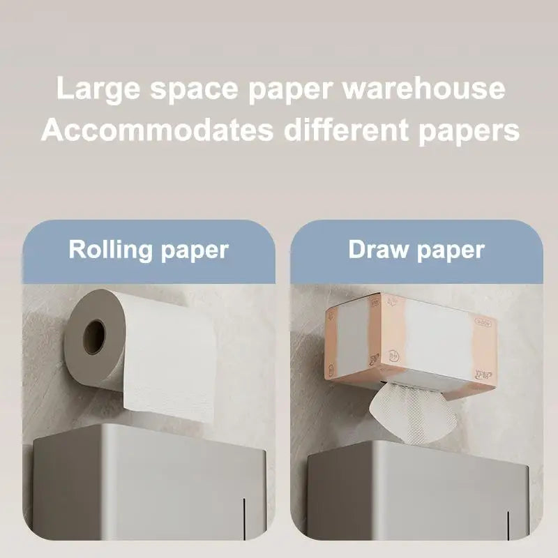Wall-Mounted Toilet Paper Holder No-Drill Bathroom Dispenser