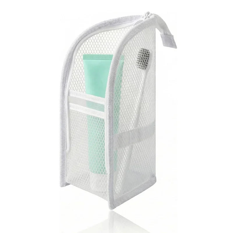Standable Waterproof Mesh Makeup Brush Organizer Travel Bag