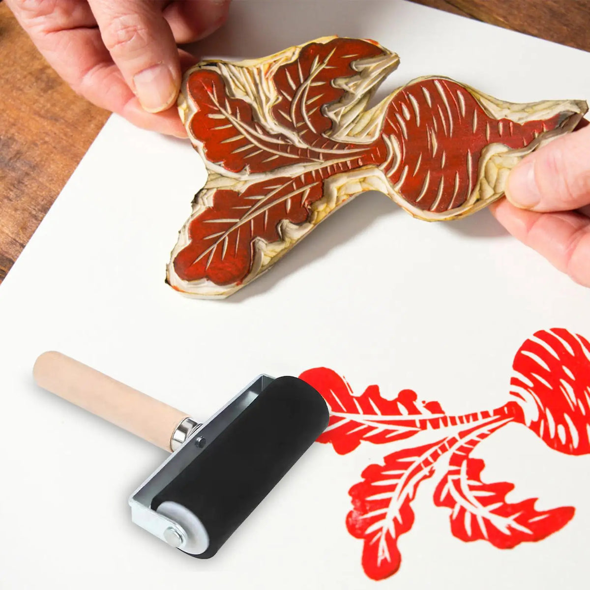 Rubber Brayer Roller – Printmaking Ink Stamping Art Tool
