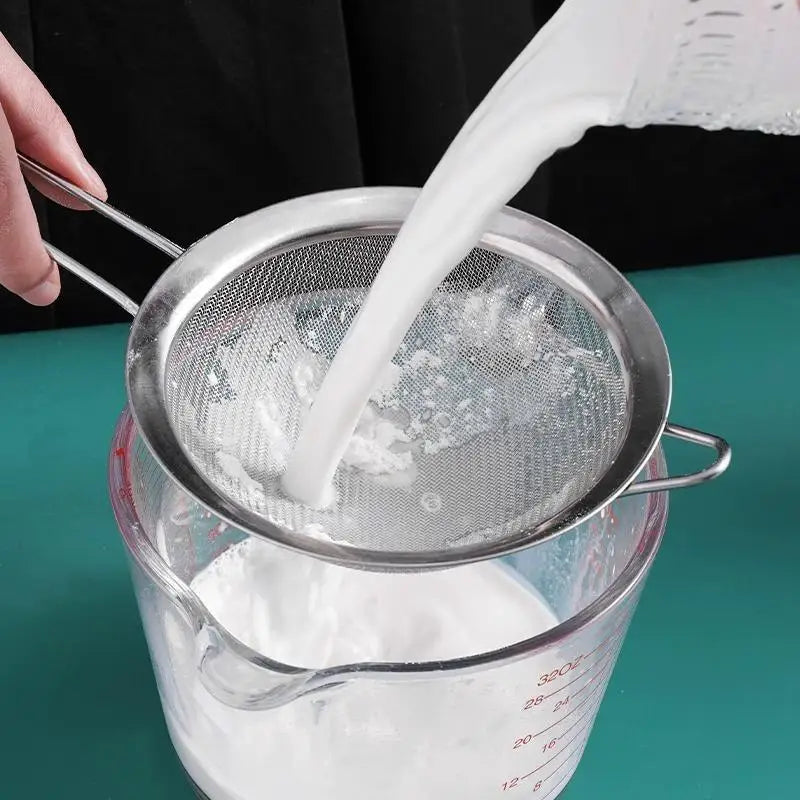 Fine Mesh Stainless Steel Strainer Sieve with Handle | Kitchen Tool