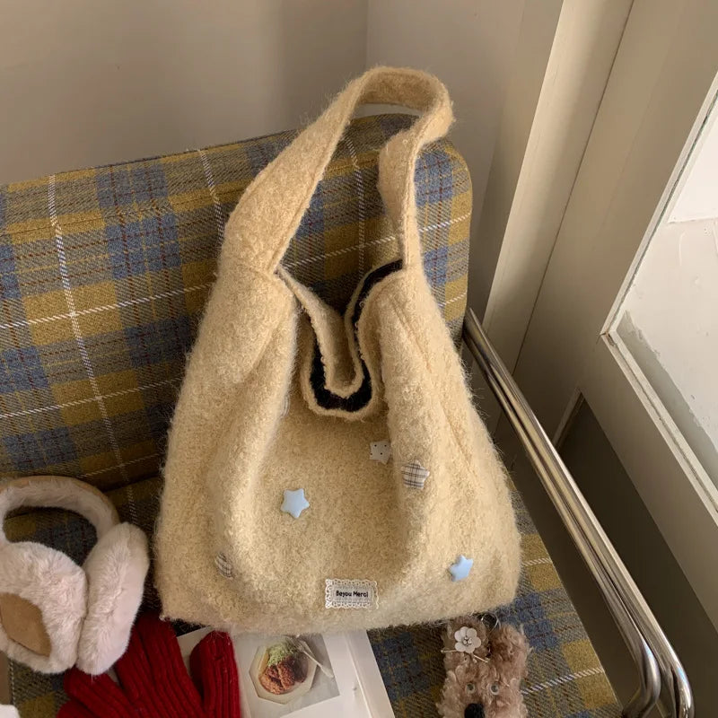 Women's Large Fluffy Tote Crossbody Shoulder Bag | Nixie