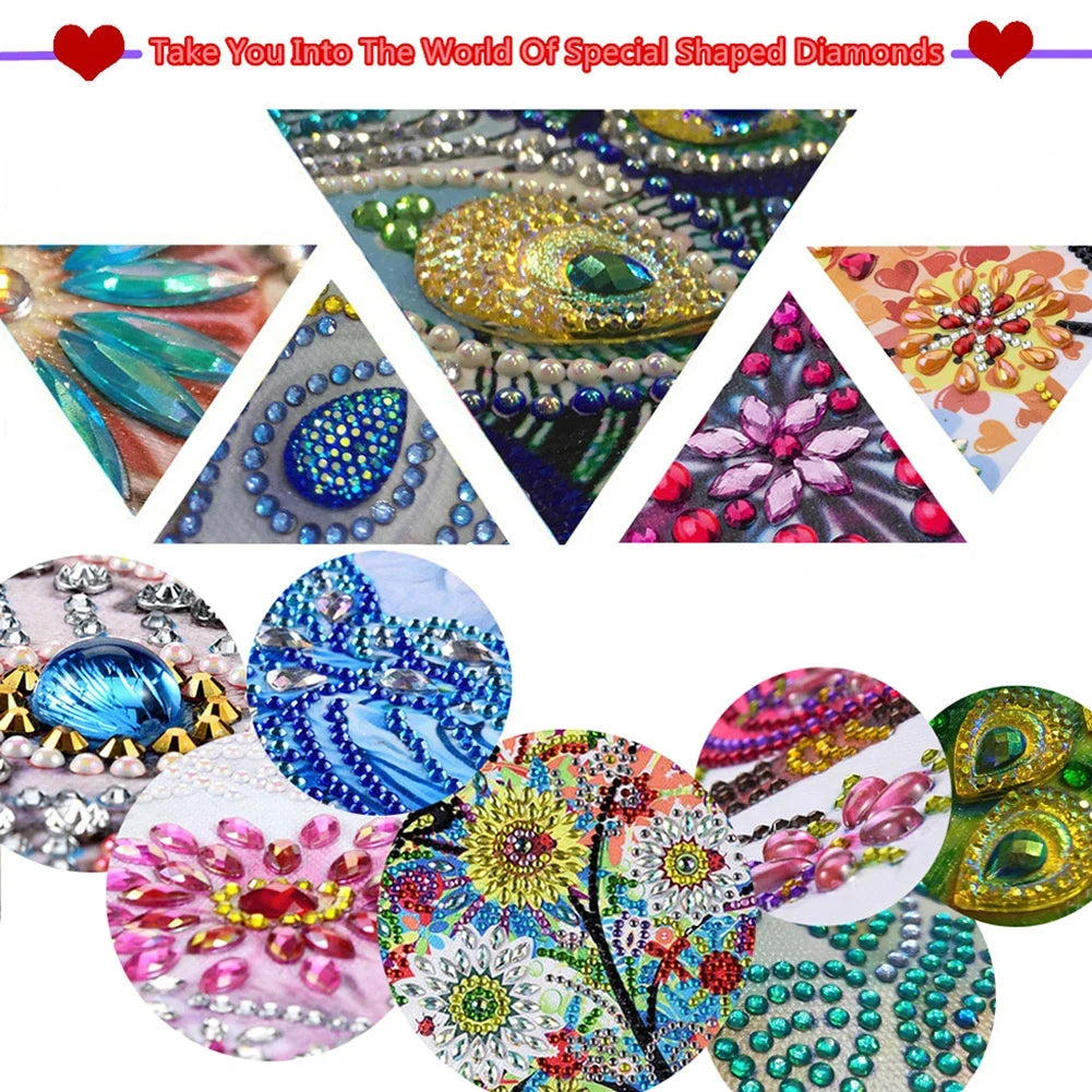 6-Pack Christmas DIY Diamond Art Greeting Card Kit with Envelopes