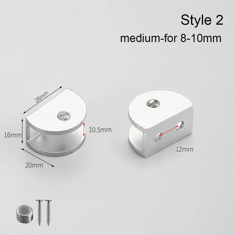 Zinc Alloy Glass Shelf Clamp Bracket for 6–12mm Glass