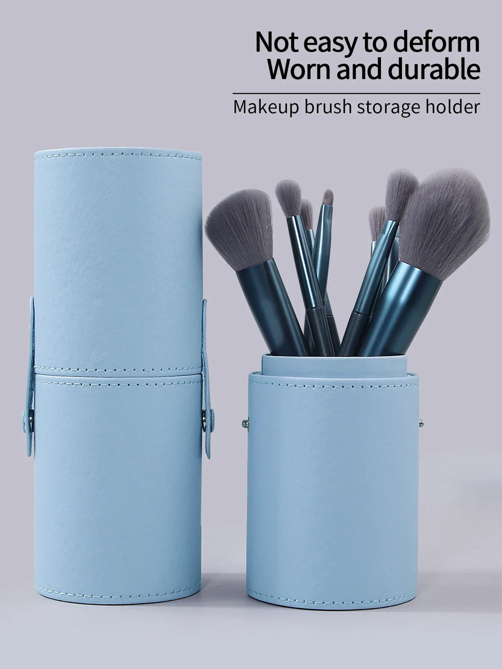 Nixie Blue Makeup Brush Holder Bucket | Portable Organizer
