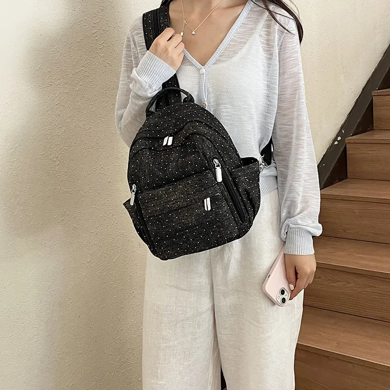 Women's Casual Denim Backpack – Lightweight College Commuter Bag