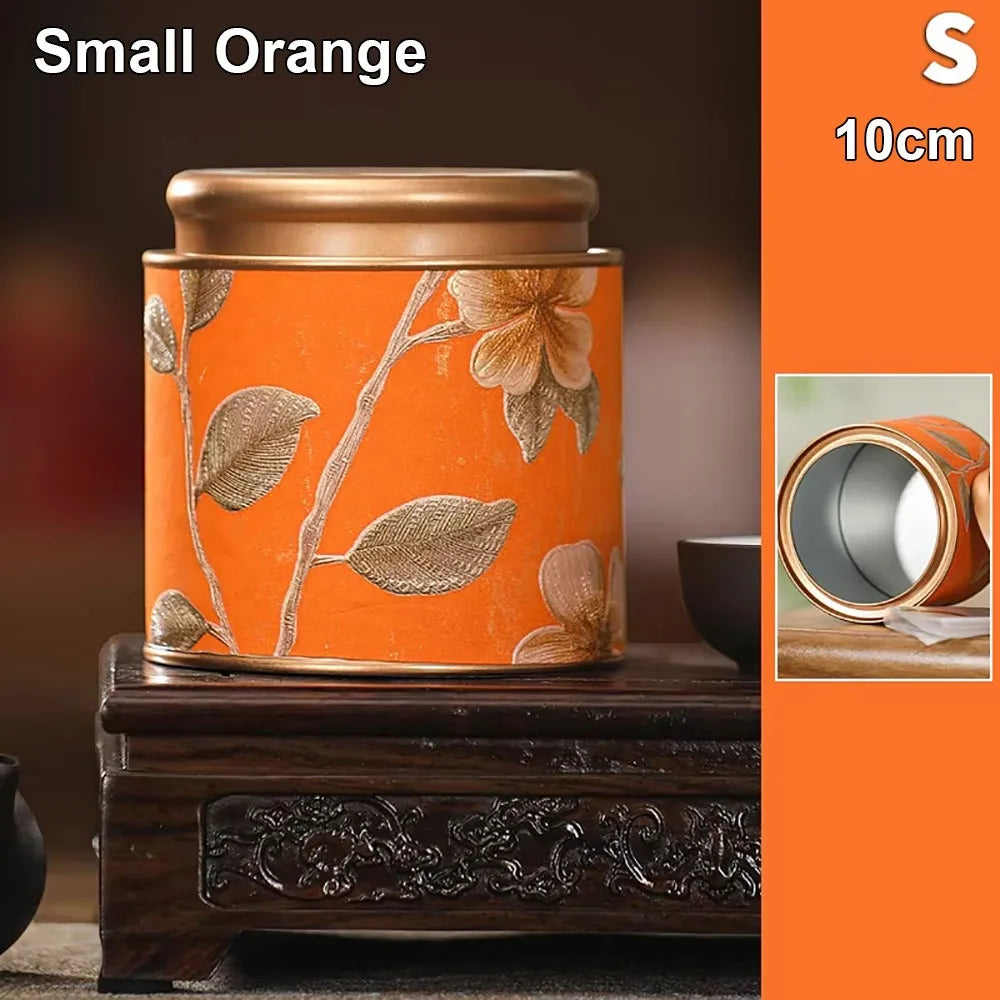 Tinplate Tea Storage Canister – Airtight Sealed Tin Can S/L