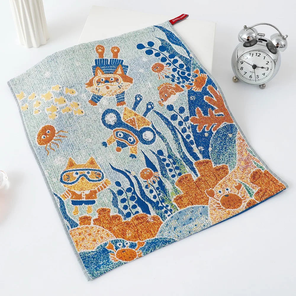 Kids Cartoon Kitchen Hand Towel – 34x40cm Quick-Dry Cotton
