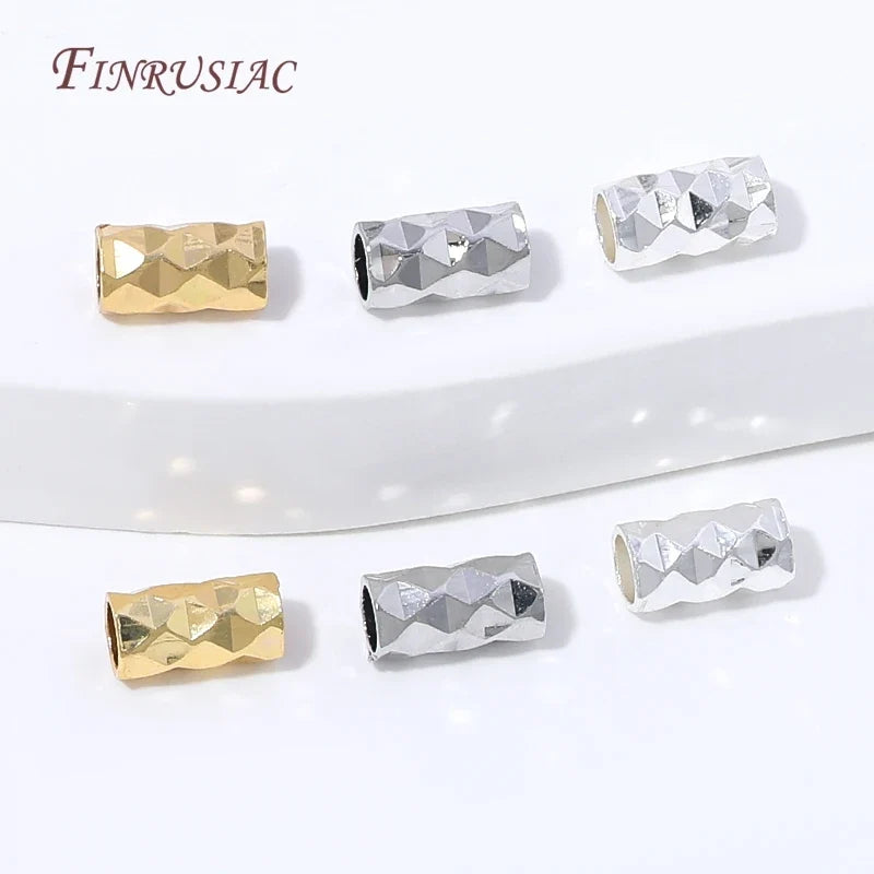 50Pcs Rhodium Plated Tube Spacer Beads | DIY Jewelry Making