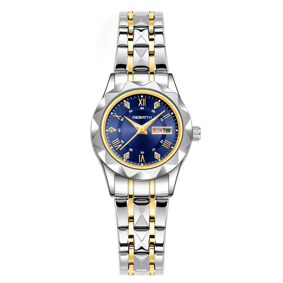 REBIRTH Women's Quartz Watch – Day & Date Display | Stylish