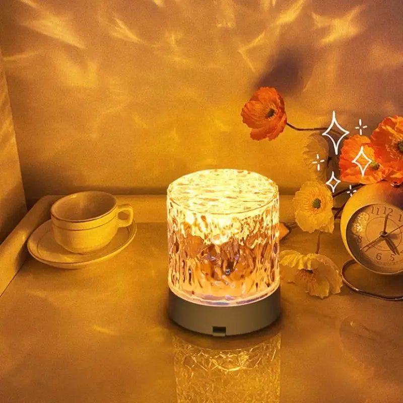 3D Water Ripple Projector Night Light – Ambient Bedroom Lamp