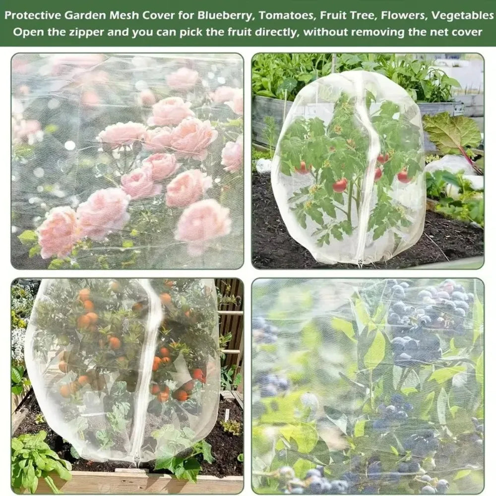 Zip Drawstring Plant Insect Screen Net Cover – Garden Protection