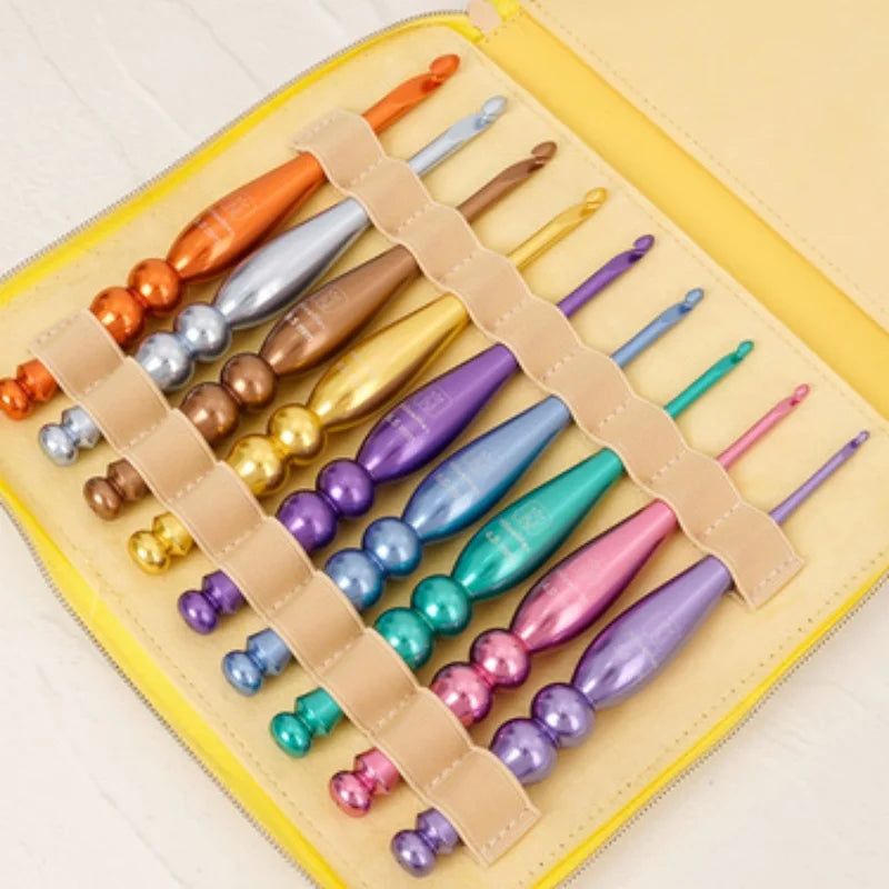 9-Piece Anti-Slip Crochet Hook & Knitting Needle Set