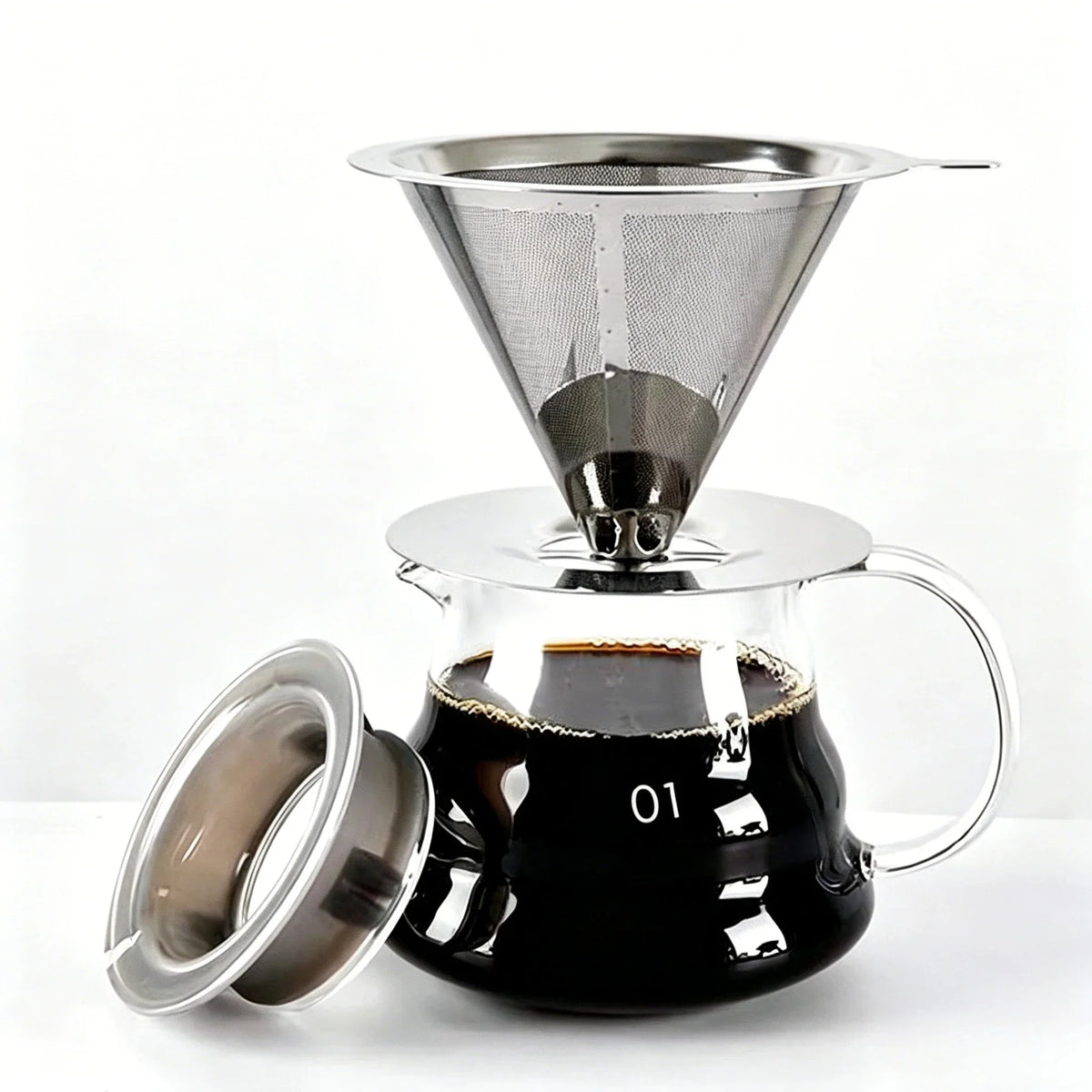 Reusable Double Layer Stainless Steel Coffee Filter & Tea Strainer