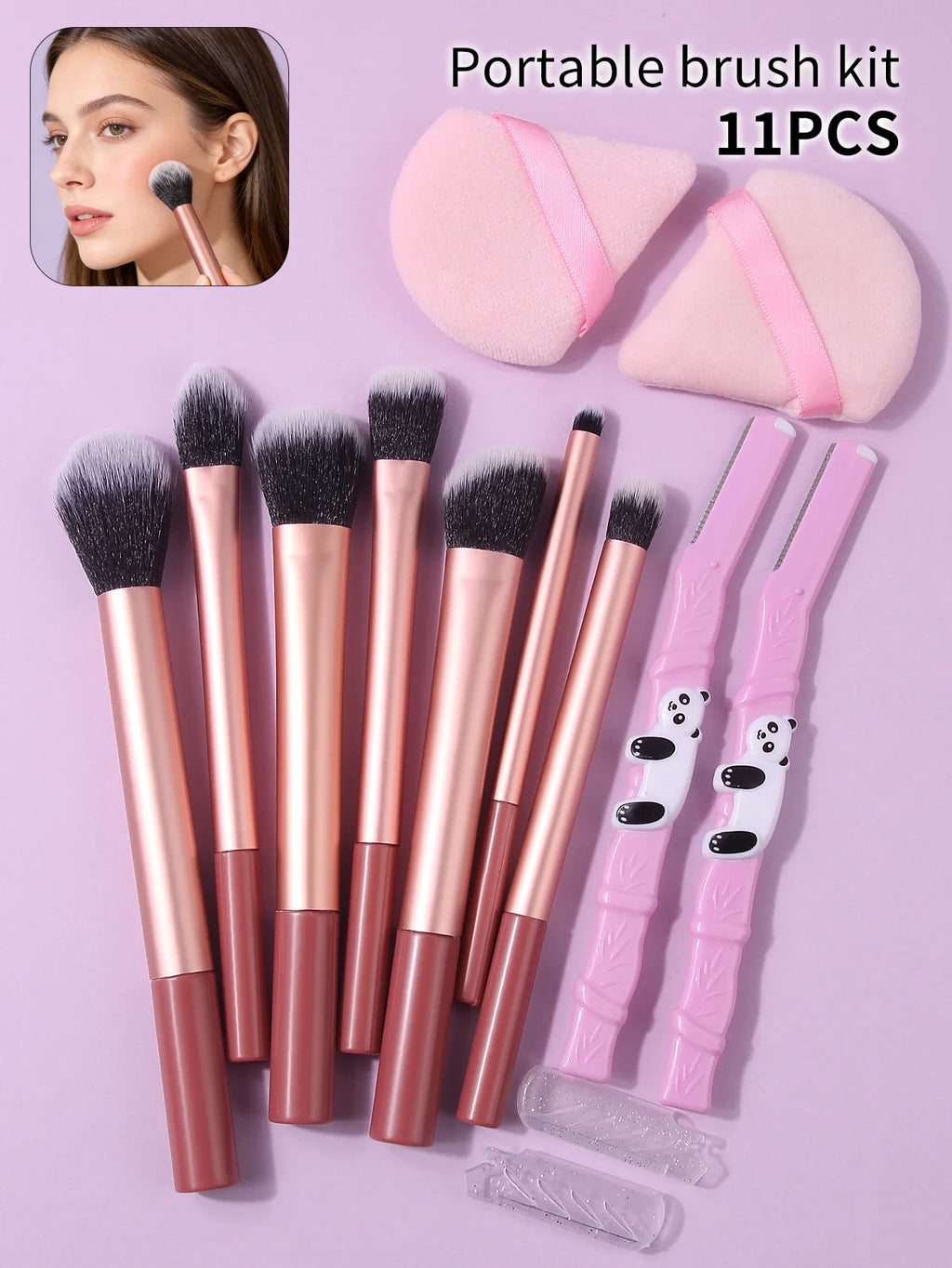 11-Piece Professional Makeup Brush Kit – Soft Fluffy Bristles