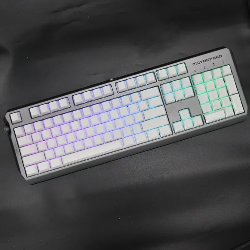 108-Key PBT Blank Keycap Set – Cherry OEM XDA White MX