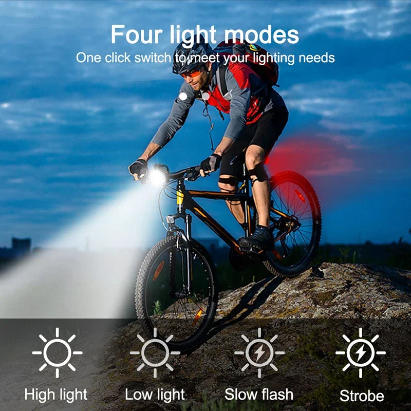 USB Rechargeable Bike Light Set – Waterproof LED Front & Rear