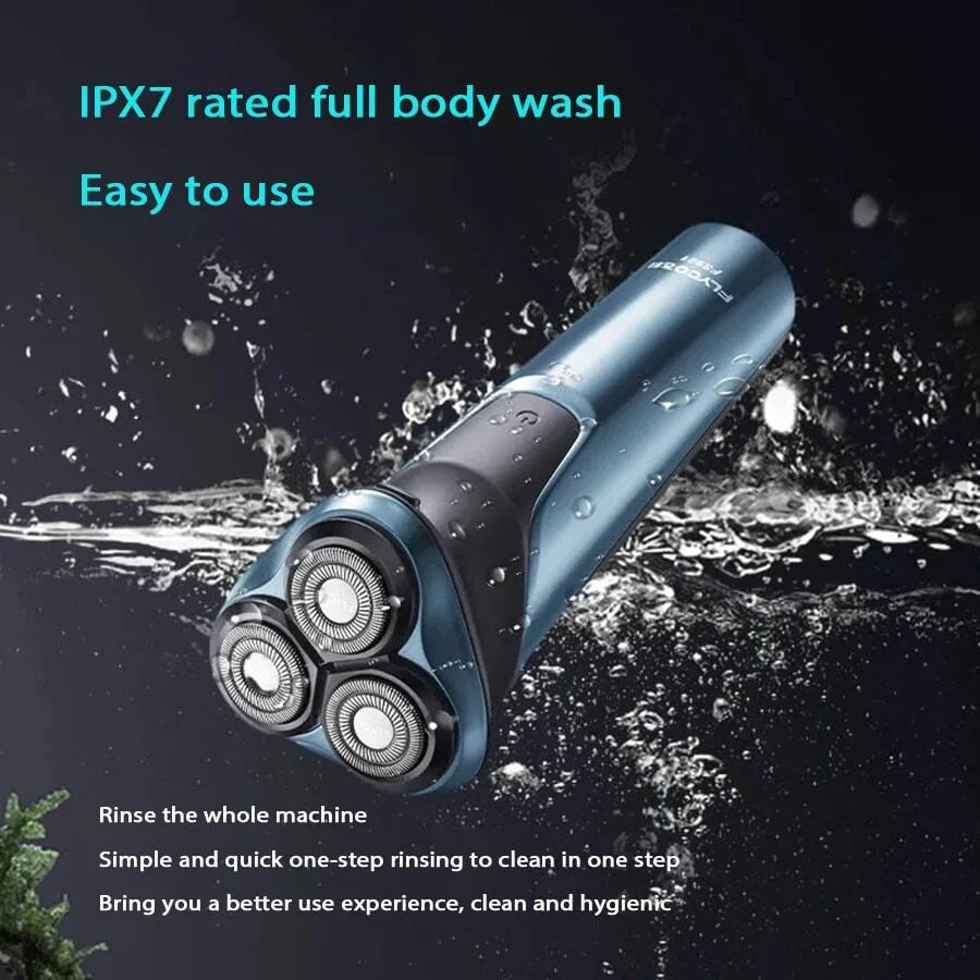 Portable Electric Rotary Shaver Triple Blade USB-C Fast Charge