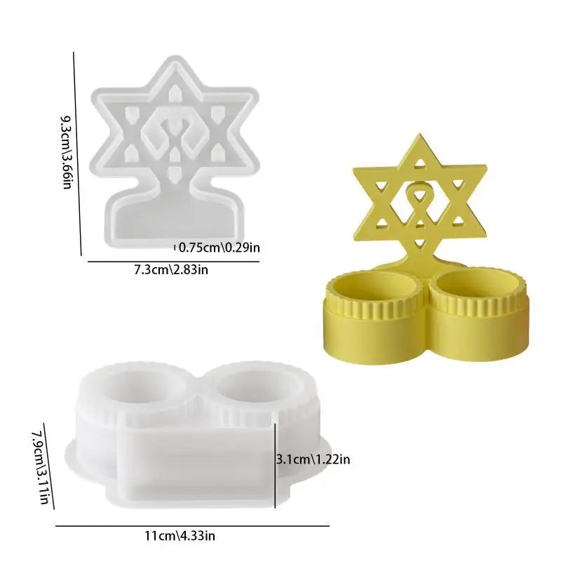 Silicone Candle Holder Mold Set – Tealight & Fire Shape DIY Mould