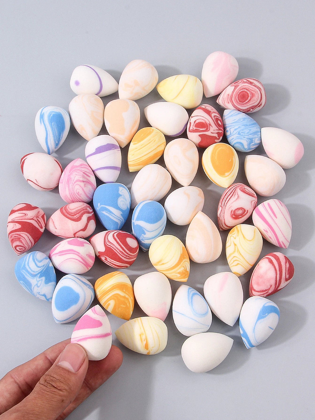 40PCS Marble Mini Makeup Sponge Set with Storage Jar | Nixie