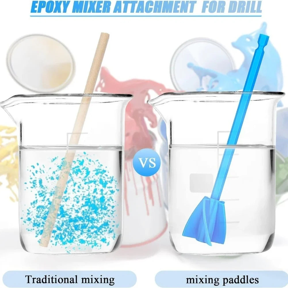 DAZZLEEX 8-Piece Epoxy Resin Mixer Drill Bits | Paint Mixing Rod