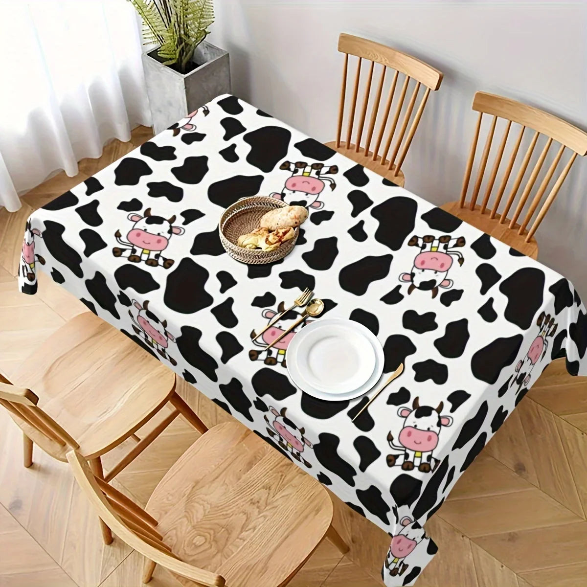 Pink Cow Print Disposable Party Tablecloth – 108" x 54"