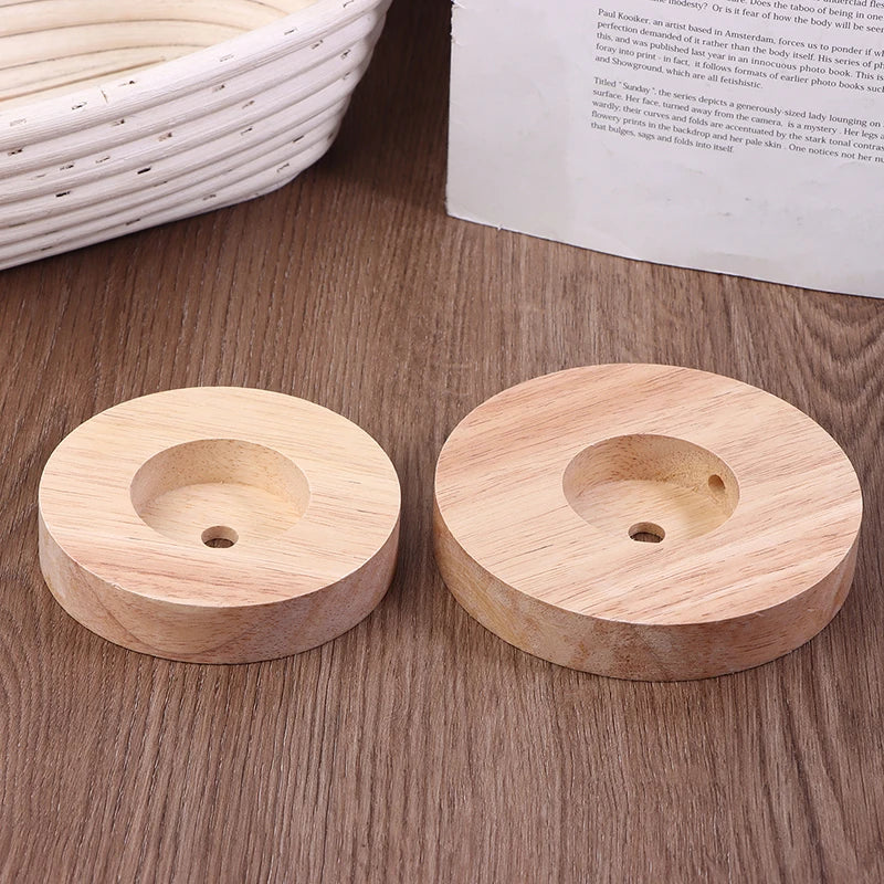 Round Solid Wood Table Lamp Base – 10cm 12cm 15cm DIY Stand