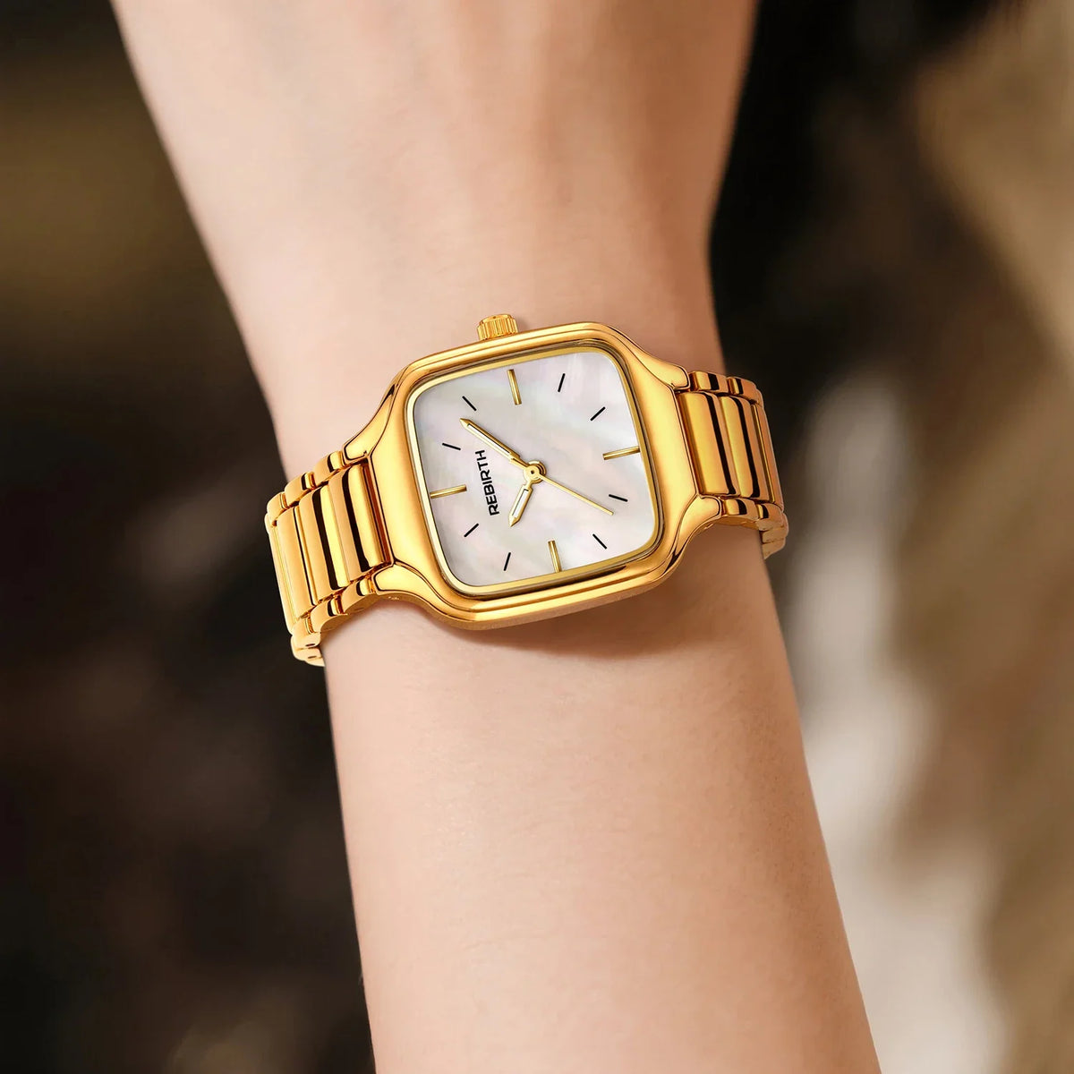 REBIRTH Square Quartz Watch | Stainless Steel, Minimalist