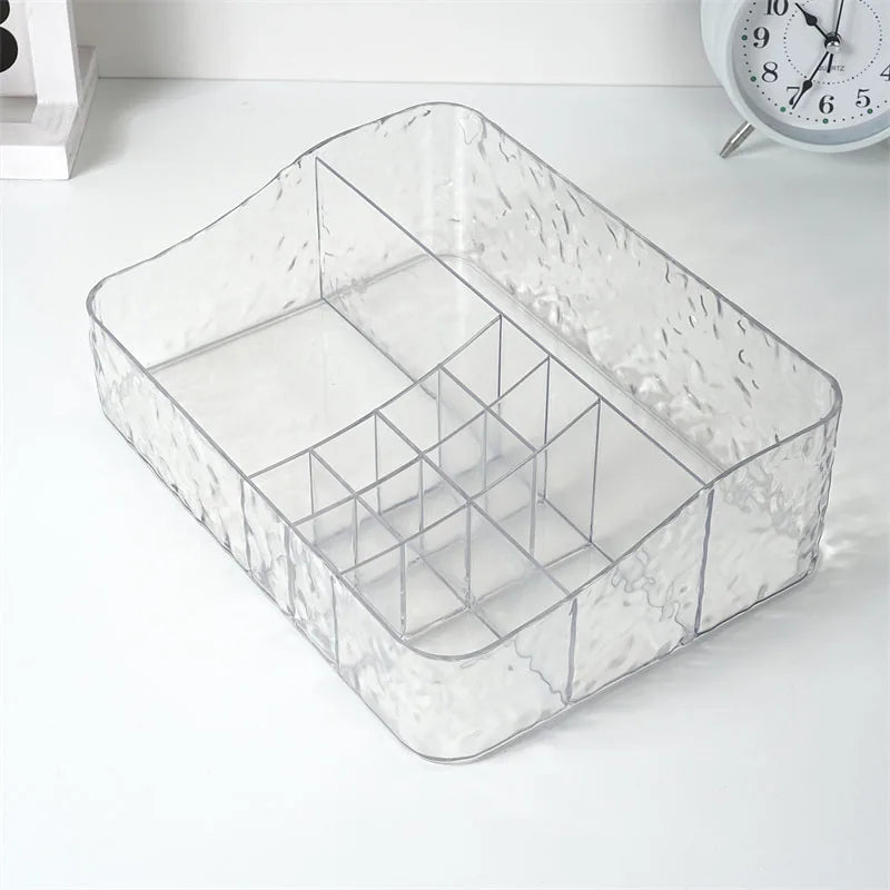 Water Ripple Acrylic Makeup Organizer | Multi-Compartment Holder