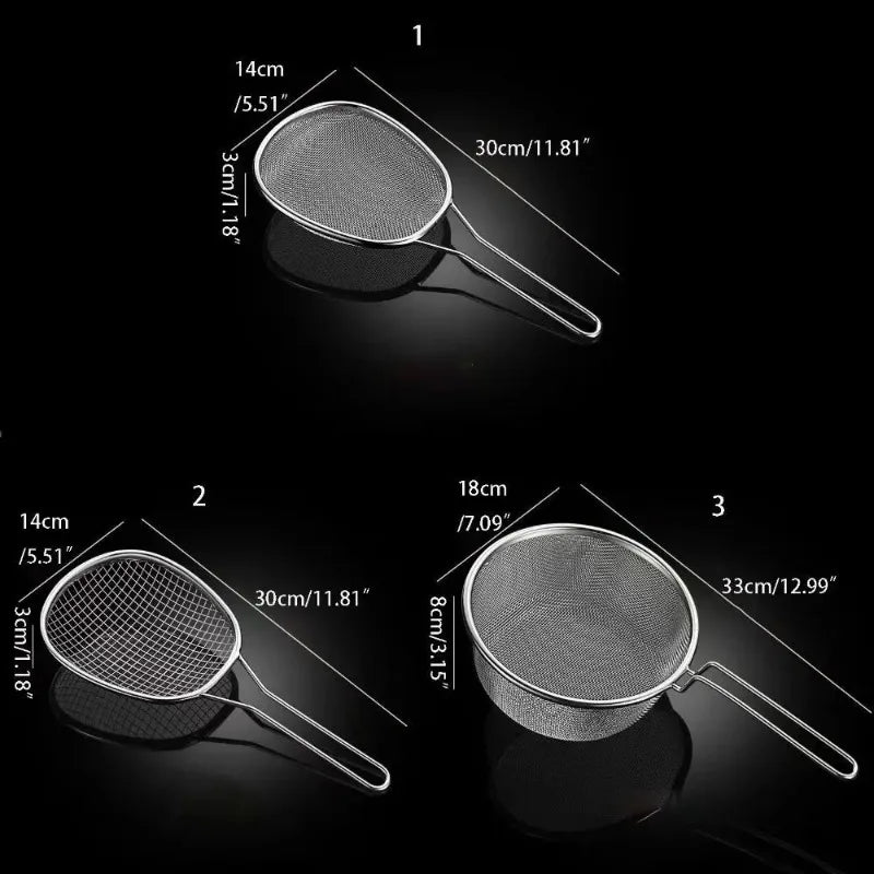 Stainless Steel Strainer Scoop – Frying & Drain Filter Spoon