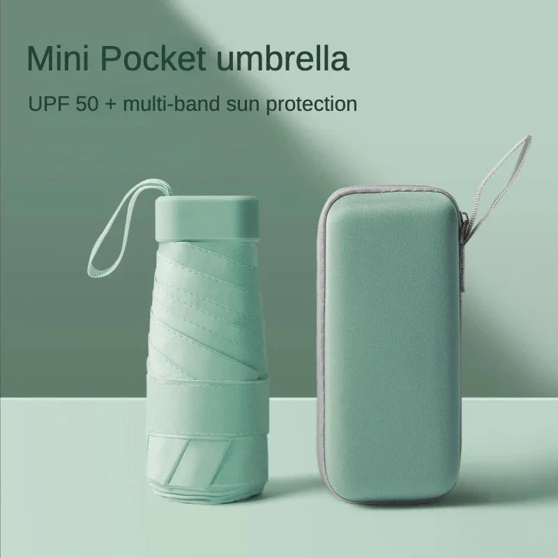 Mini Capsule Umbrella UPF 50+ Portable Travel Parasol | Sun & Rain
