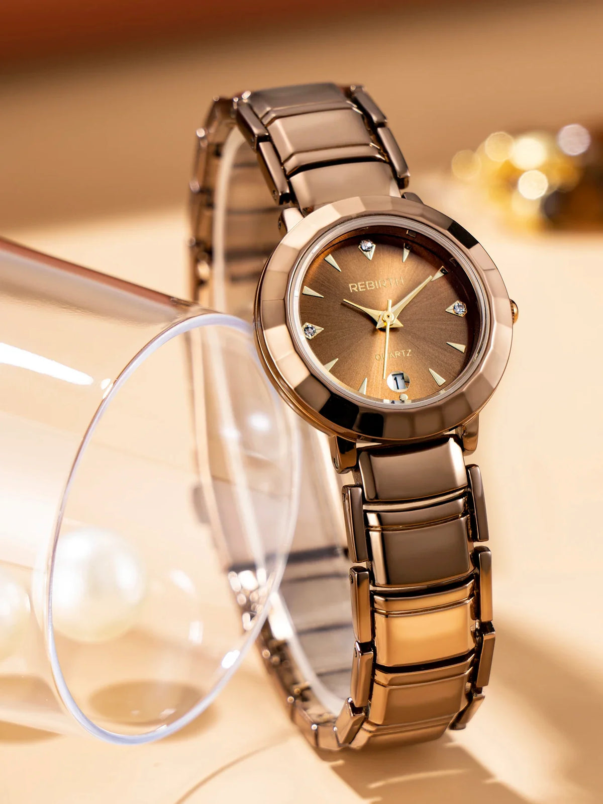 REBIRTH Women's Quartz Watch – Stainless Steel, Water-Resistant