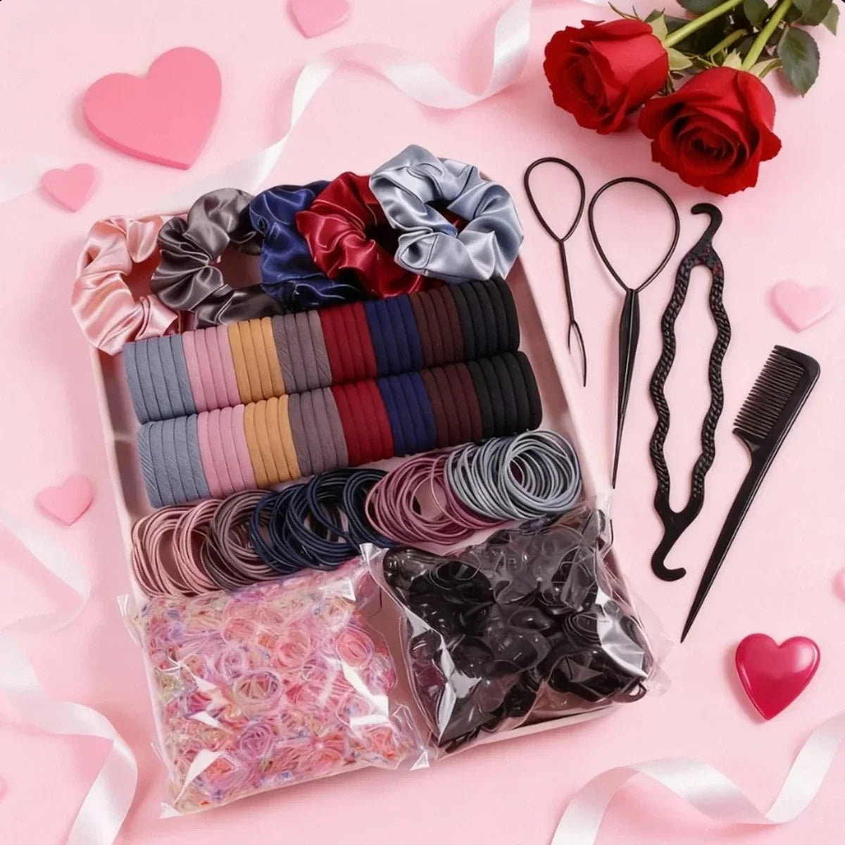 1109-Piece Hair Tie Set – Elastic Hair Accessories for Women