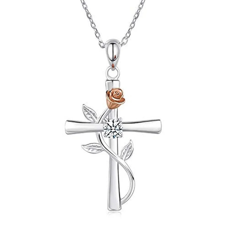 Women's Silver-Plated Flower Love Symbol Pendant Necklace
