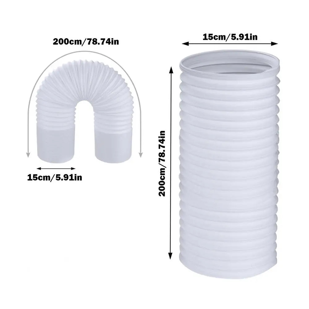 Portable AC Exhaust Hose 1.5/2/3M Corrugated Window Vent Kit