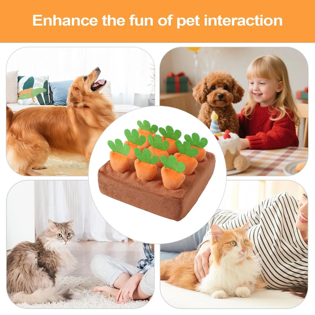 Dog Snuffle Mat Carrot Puzzle Feeding Toy – Dogs & Puppies