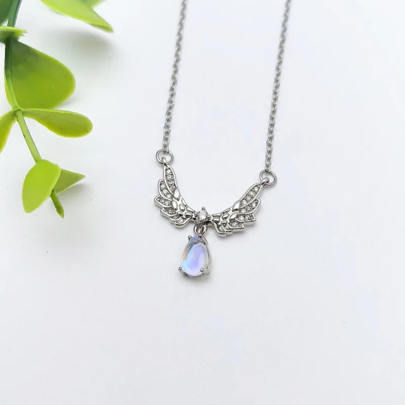 Women's Stainless Steel Clavicle Pendant Necklace | CZ Gem