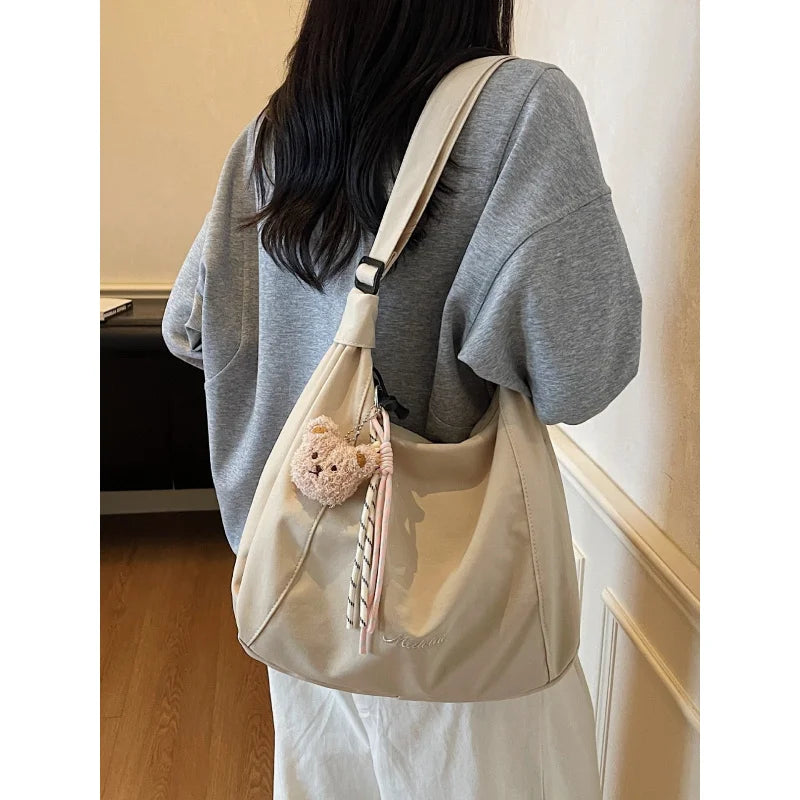 Japanese Canvas Tote Bag – Large Shoulder & Crossbody Bag