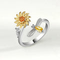14K Gold Plated Rotatable Zirconia Ring – Women's Fashion