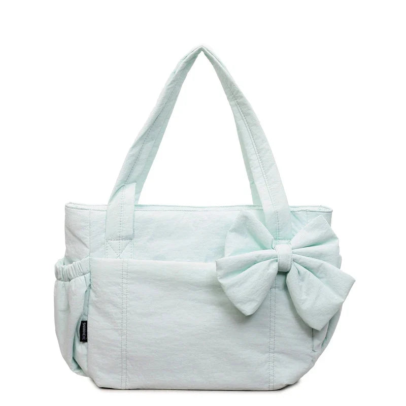 Nixie Quilted Bow Shoulder Bag – Women's Lightweight Tote
