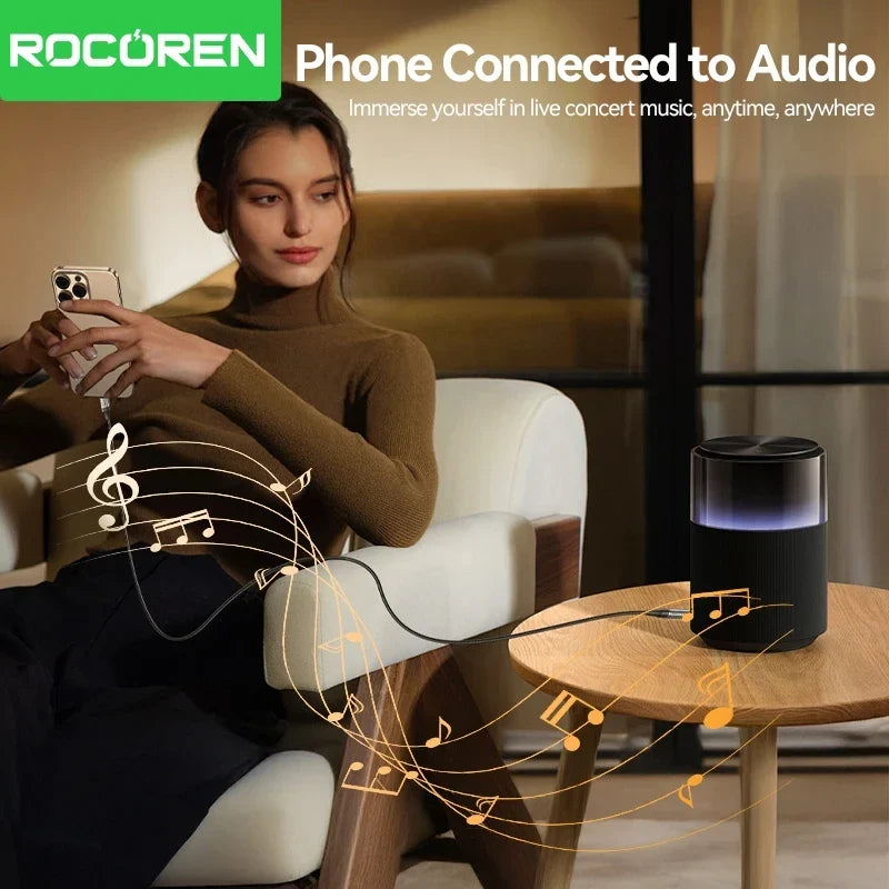 Rocoren USB-C to 3.5mm AUX Cable – Hi-Fi Gold-Plated Audio