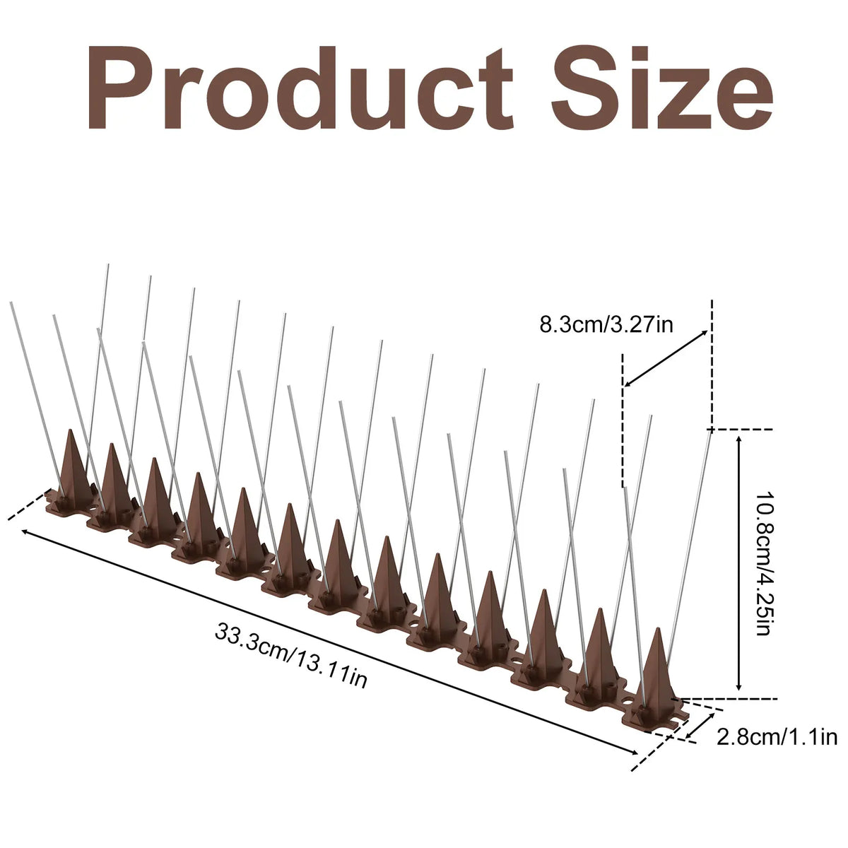 Stainless Steel Bird Spikes 10-Set – Fence & Roof Deterrent